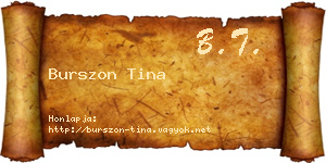 Burszon Tina névjegykártya
